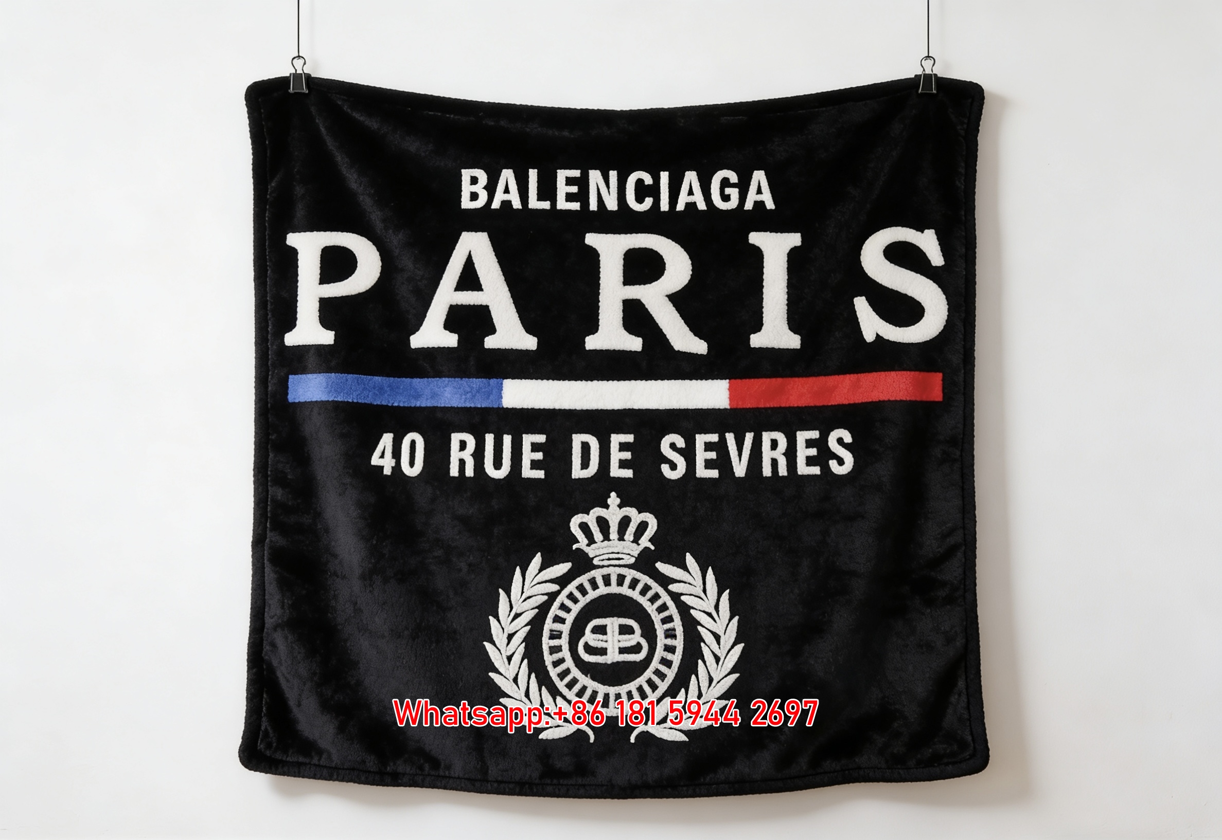 BALENCIAGA Paris Address Flannel Sofa Throw Blanket for Wall Decor BA059